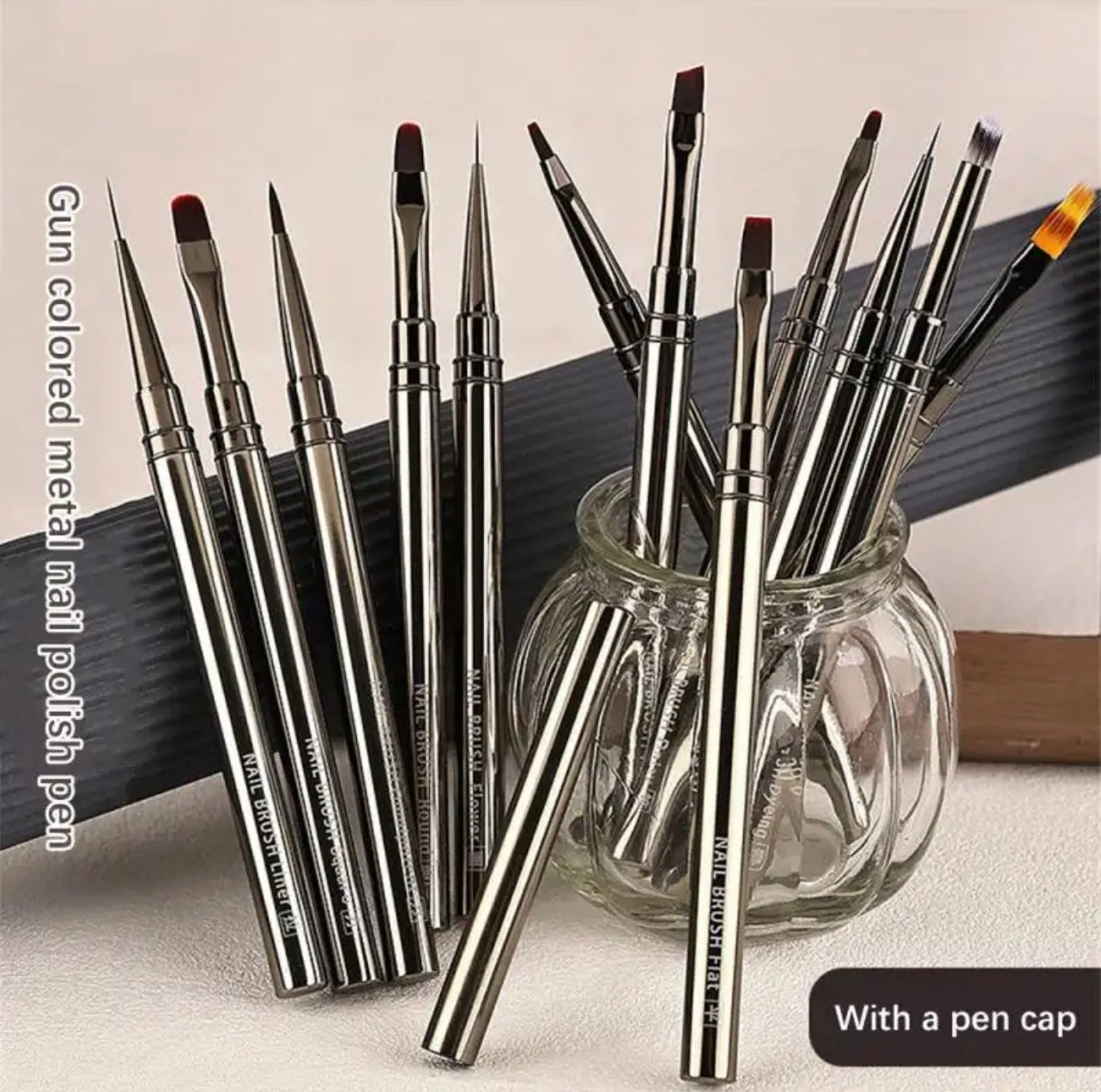 Gun Metal Nail Brush