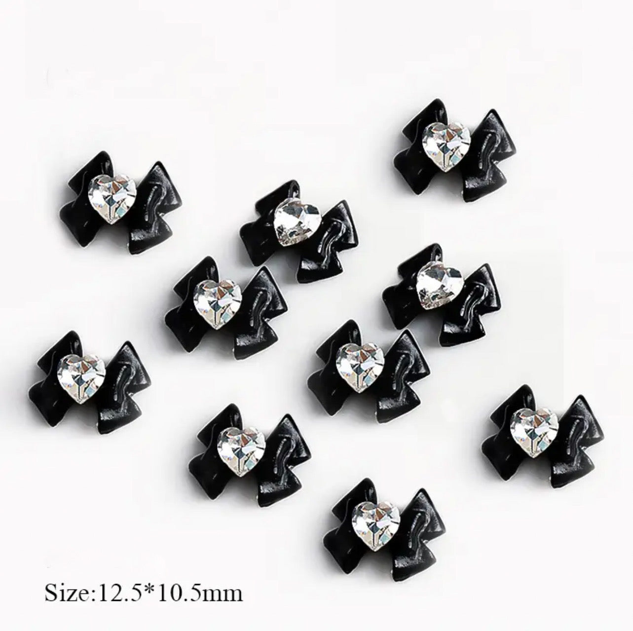 Bow with Heart Centre Rhinestone
