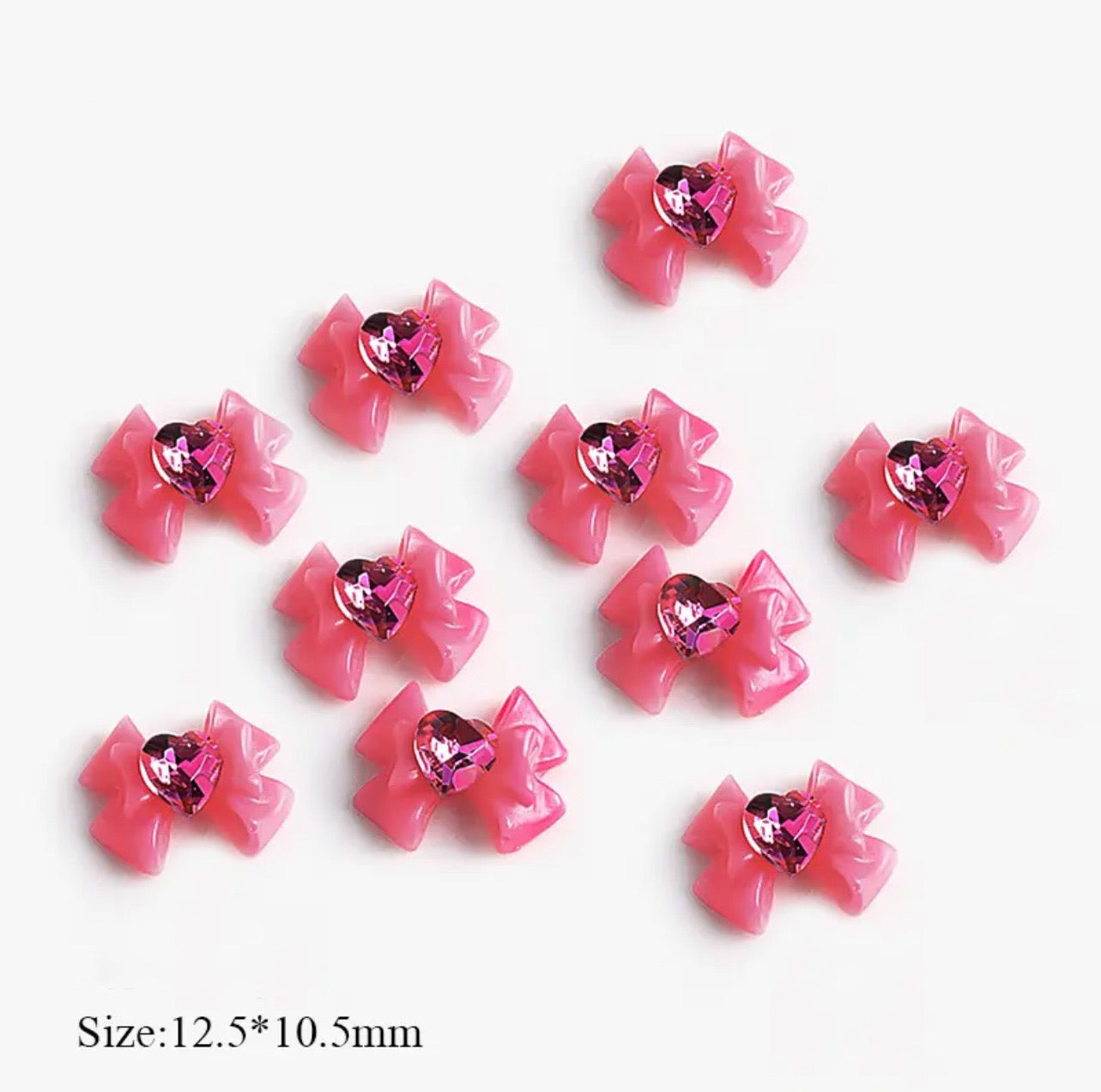 Bow with Heart Centre Rhinestone