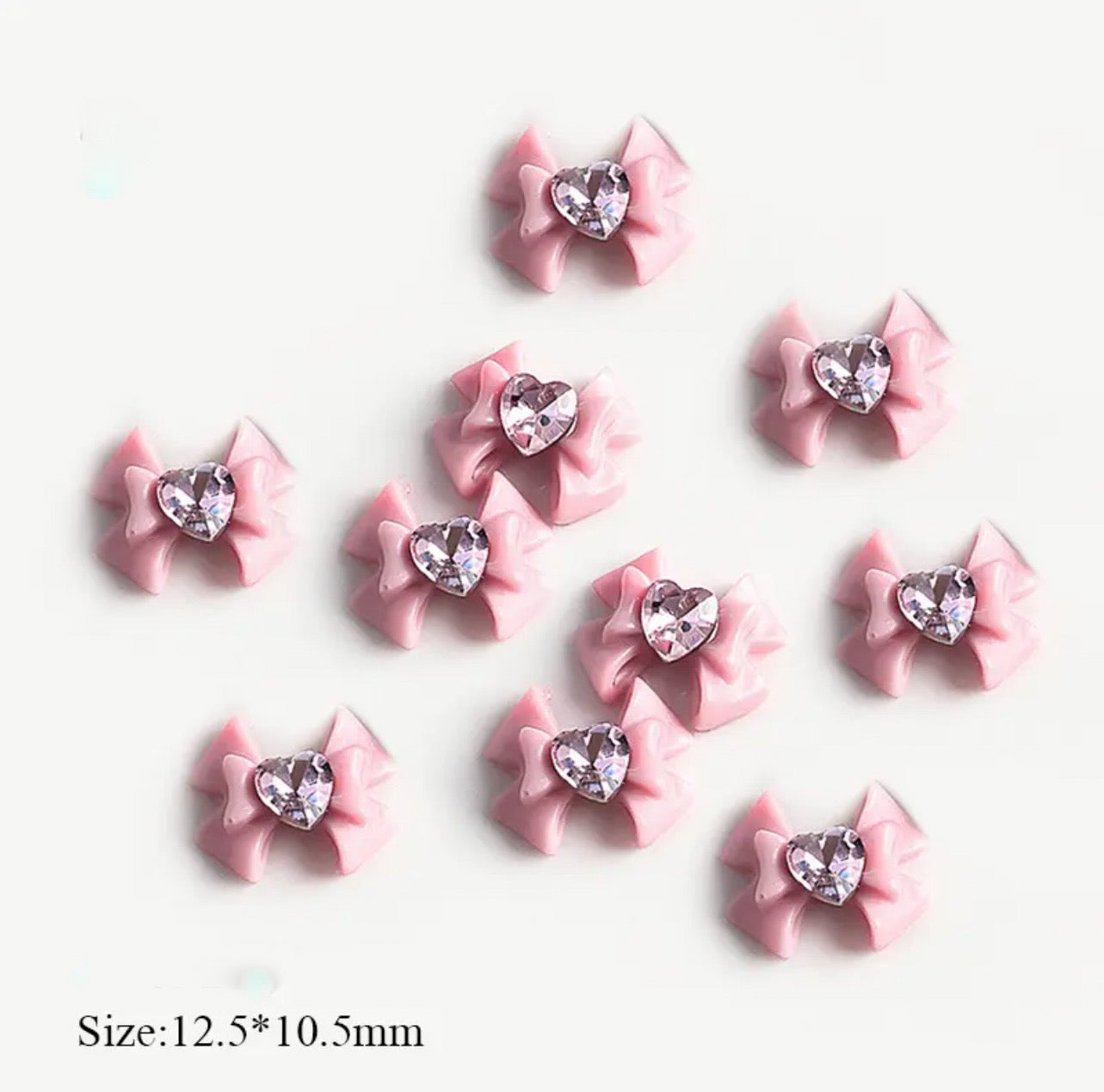 Bow with Heart Centre Rhinestone