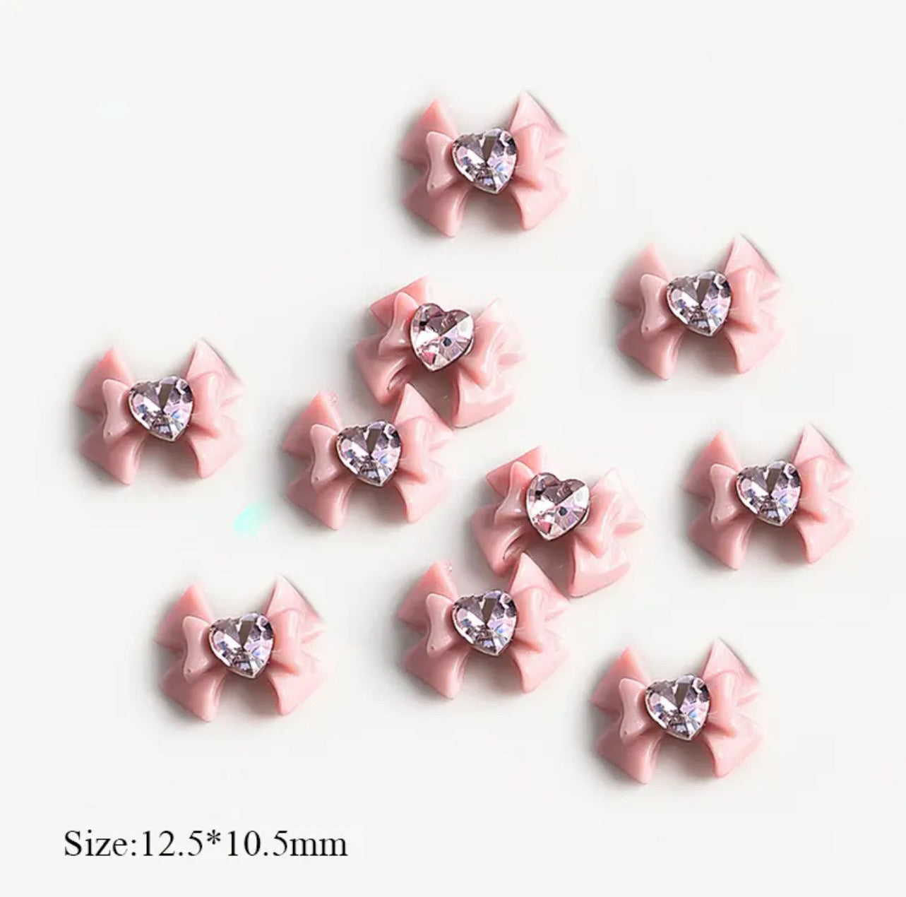 Bow with Heart Centre Rhinestone
