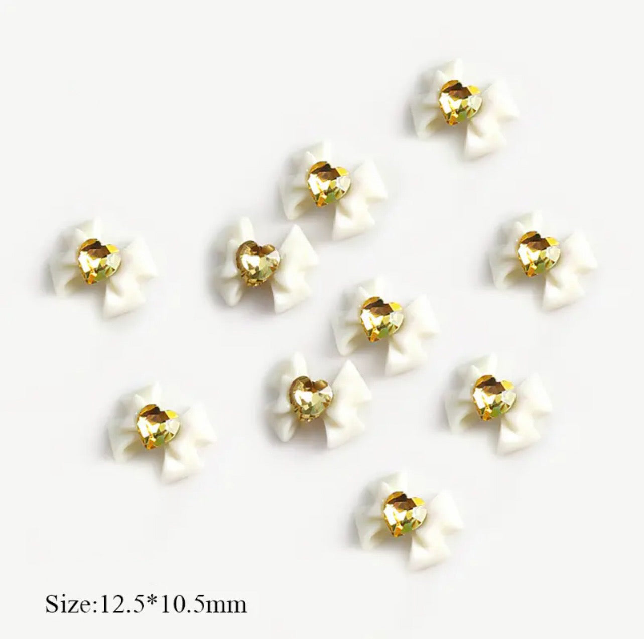 Bow with Heart Centre Rhinestone