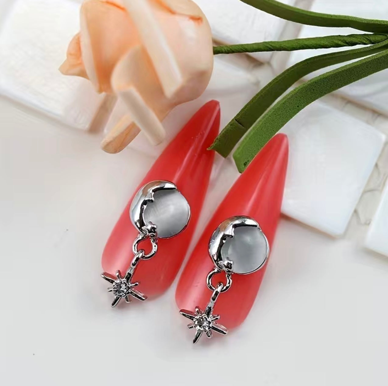 Stone Moon with Star Dangle