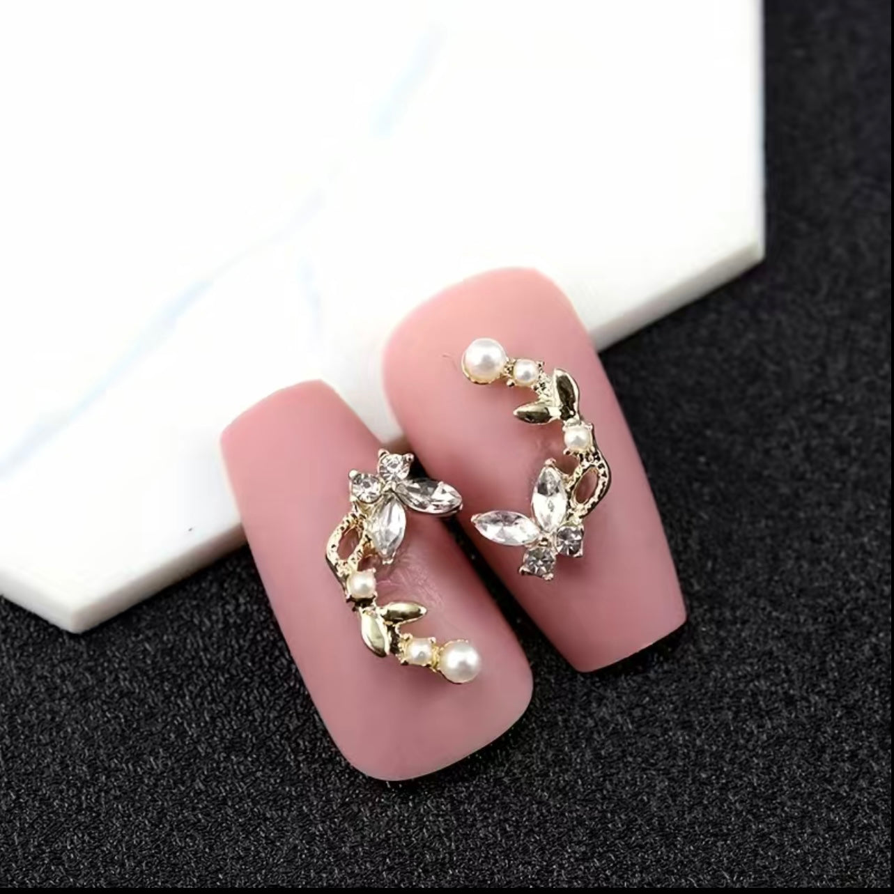 Butterfly with Pearl Curved Charm