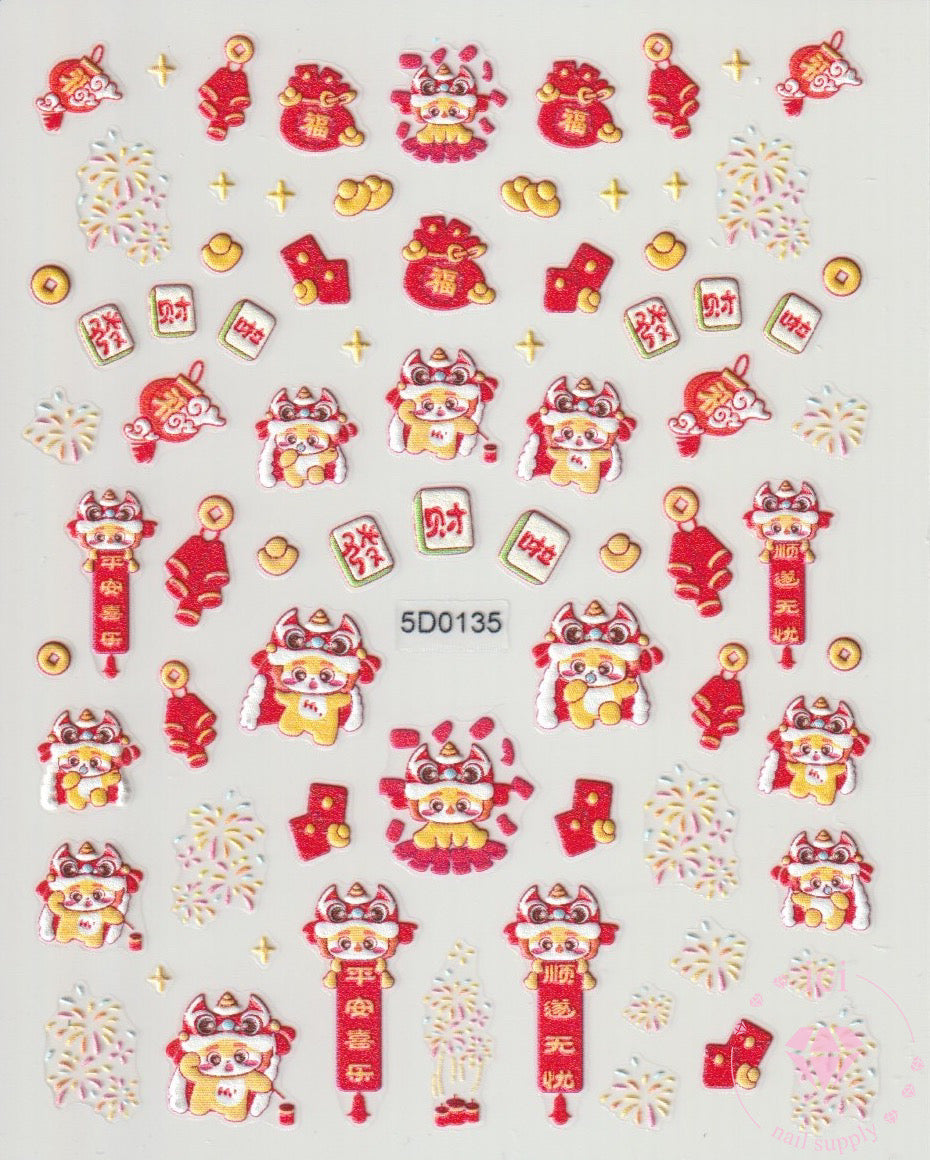 3D Dragons Lion Dancing