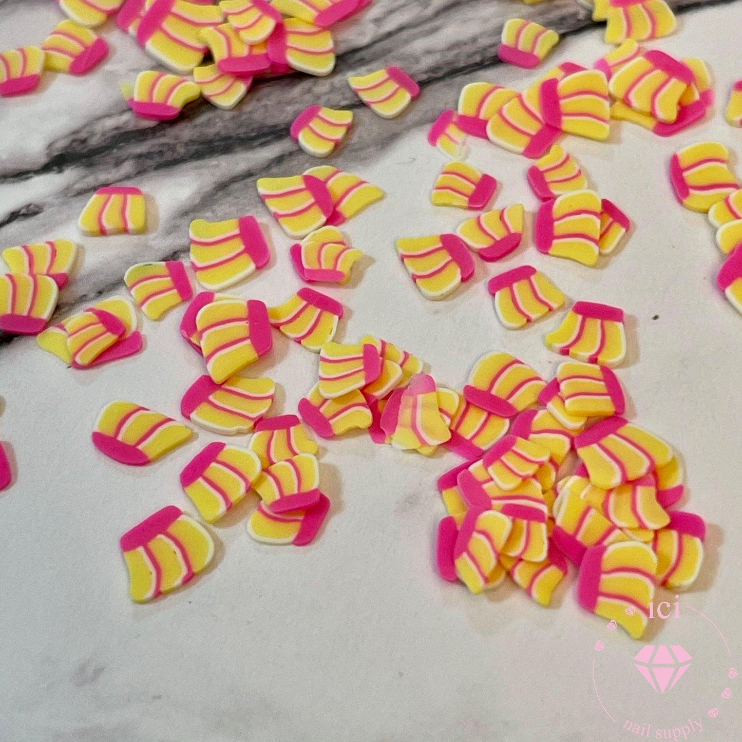 Pink Banana Fimo Slices