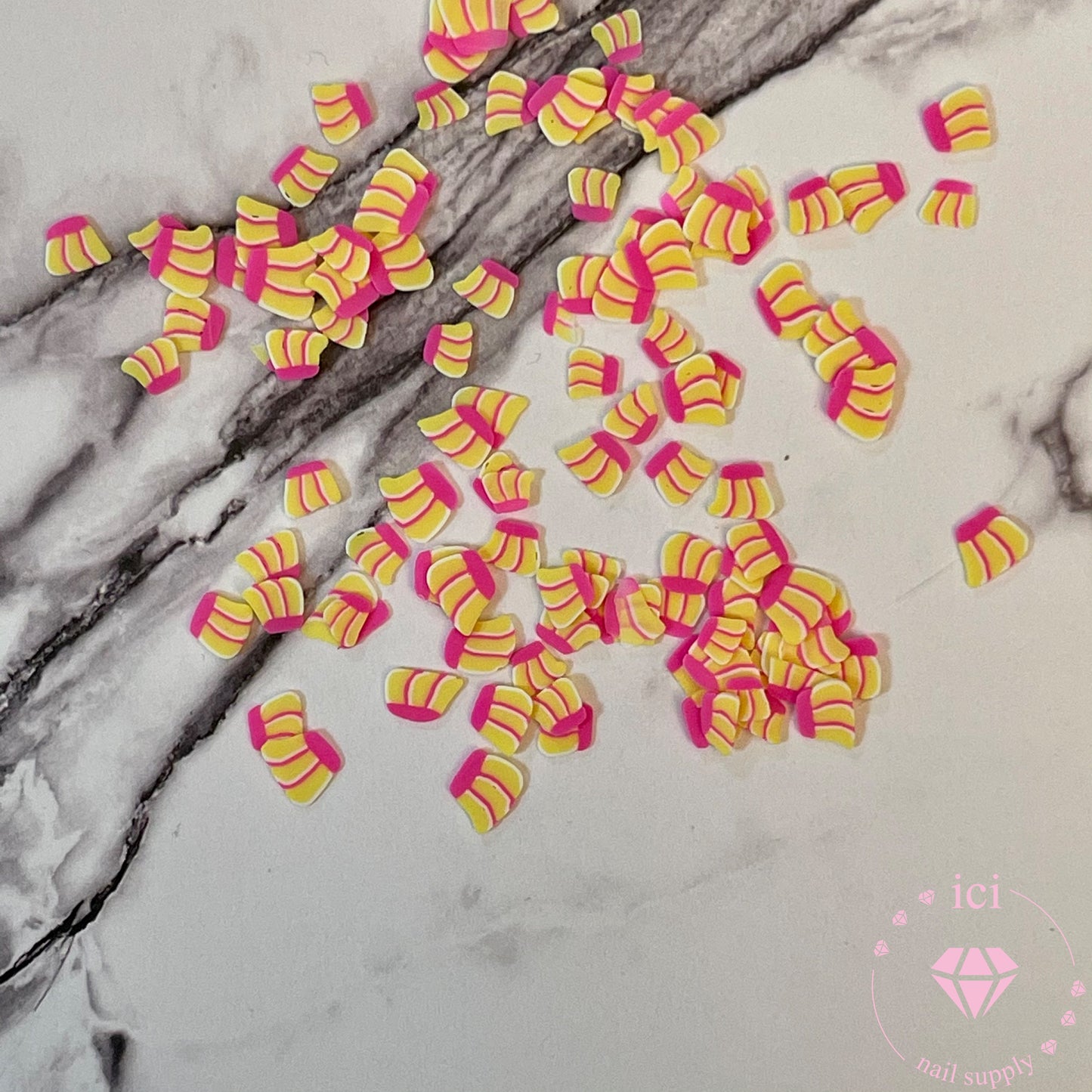 Pink Banana Fimo Slices