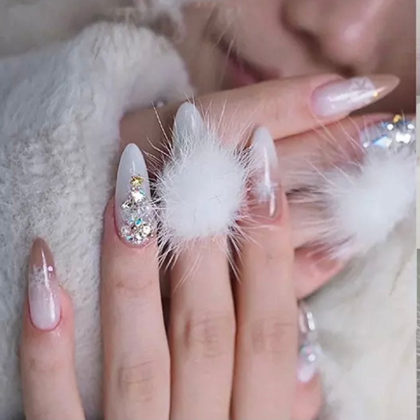 Black Magnetic Pompom with Pearl Dangle