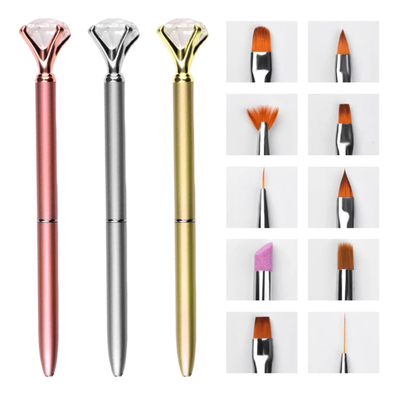 10 Pieces Diamond Brush Set