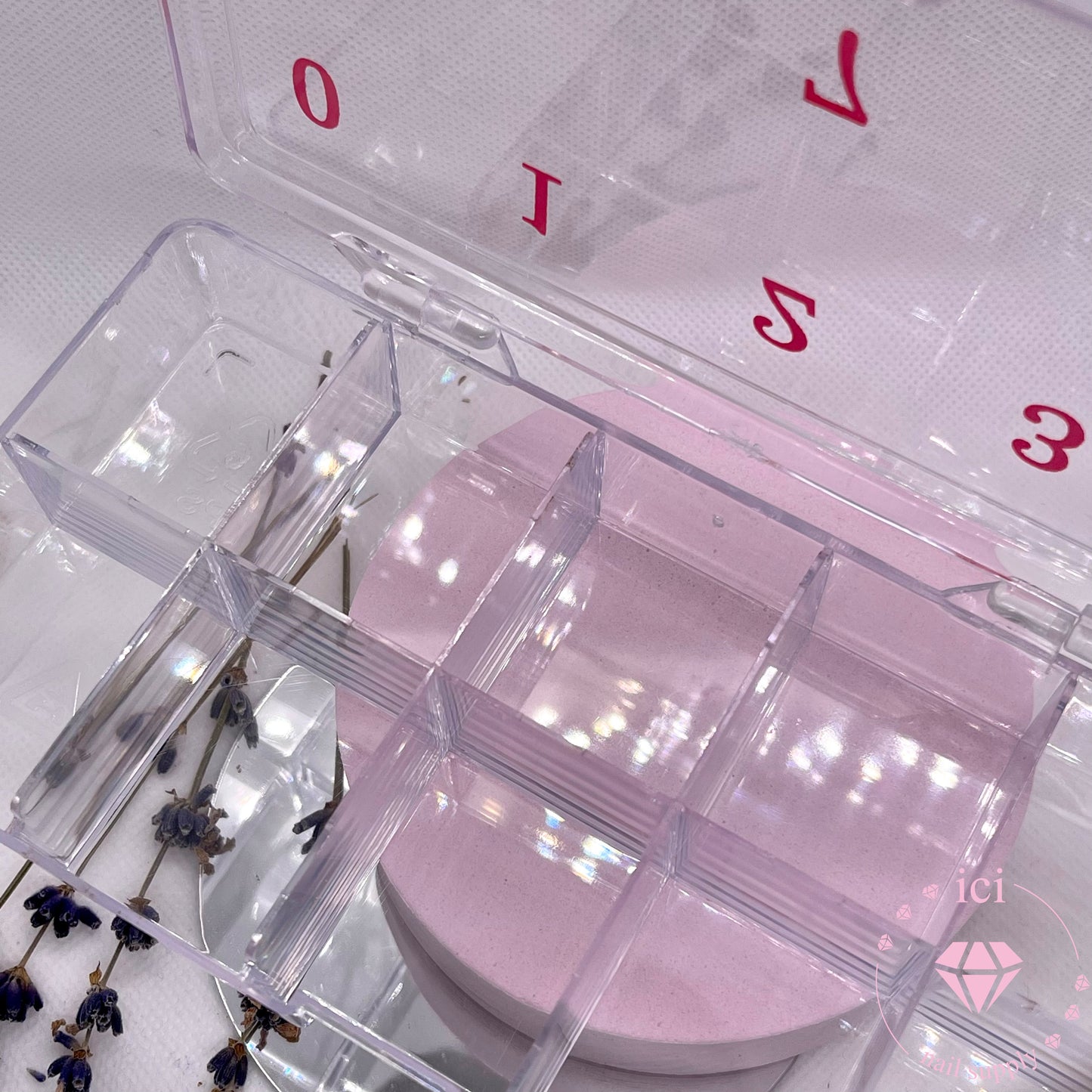 Nail tips Container - With Numbers