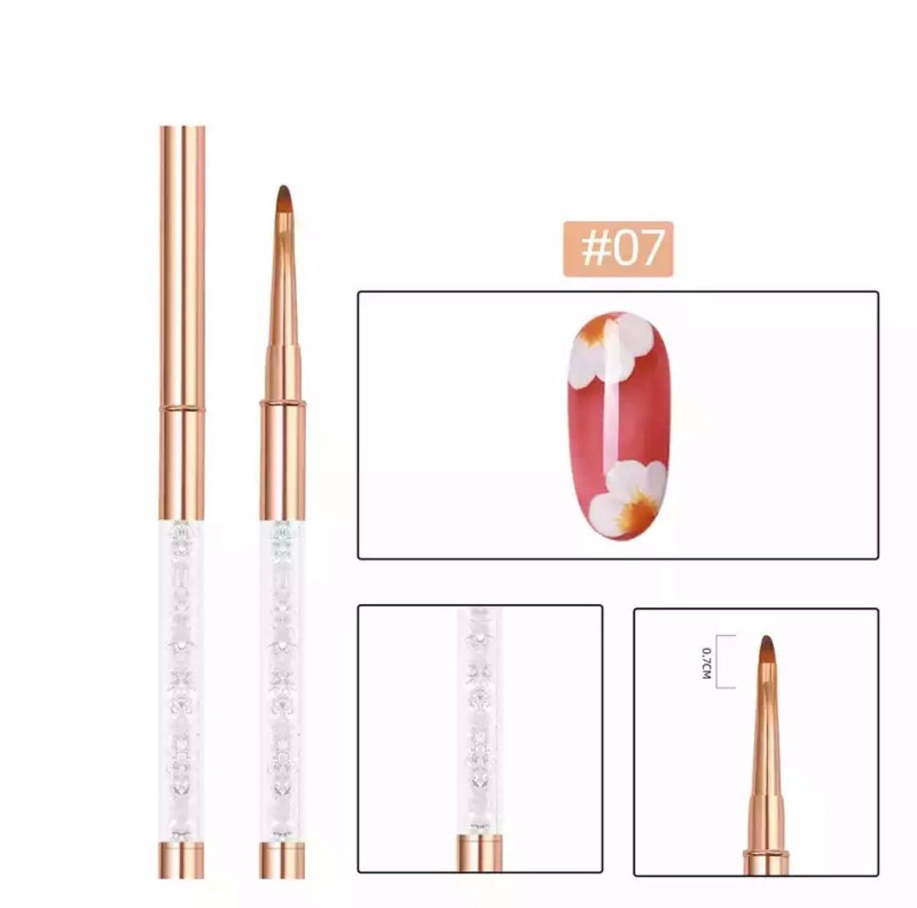 Rose Gold Rounded Petal Brush #7