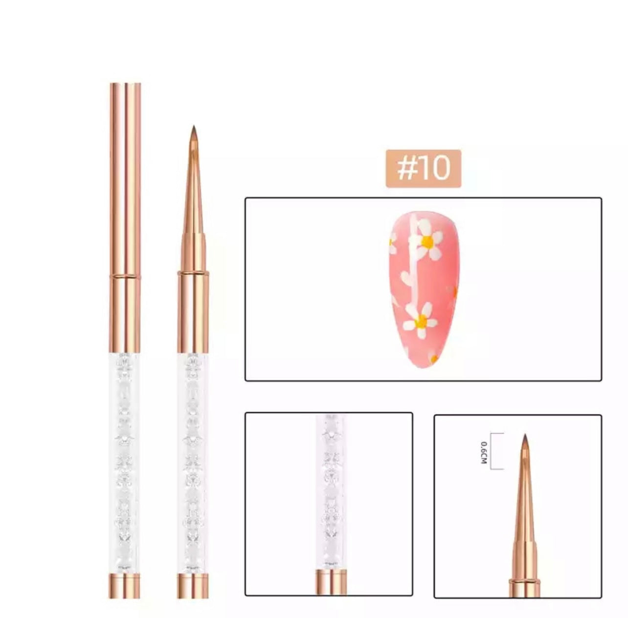 Rose Gold Pointed Petal Brush #10