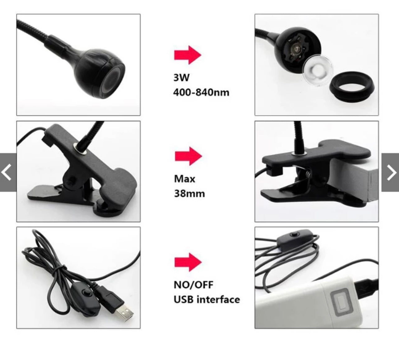 UV Gel Lamp Desk Clip