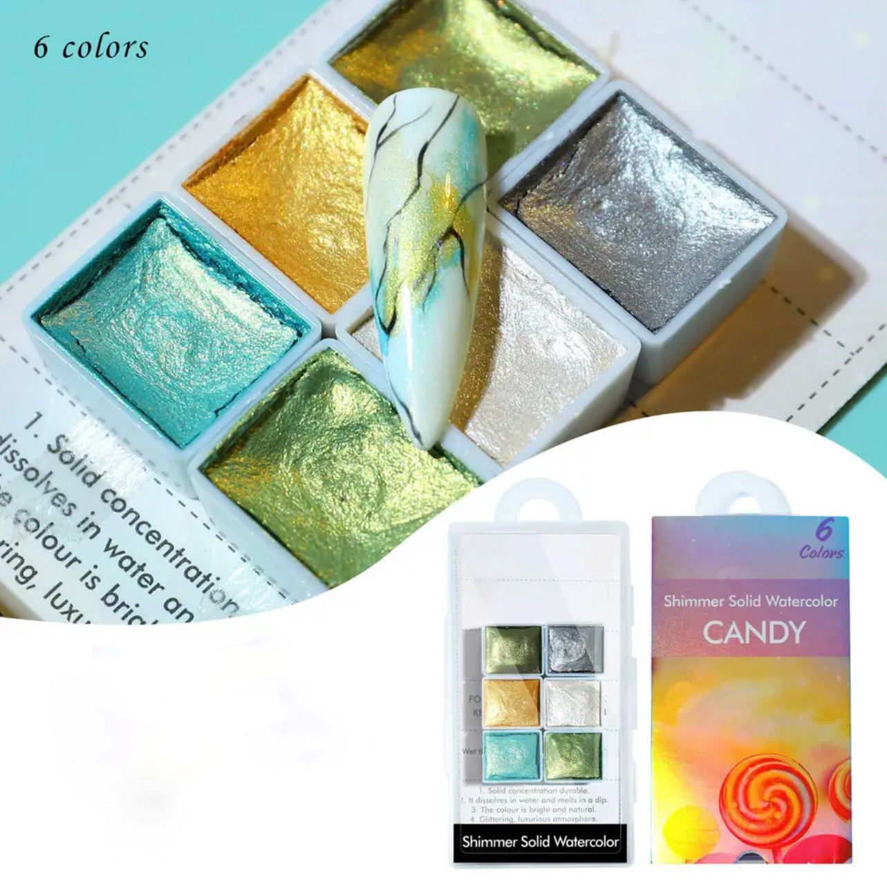 Shimmer Solid Watercolour - Candy
