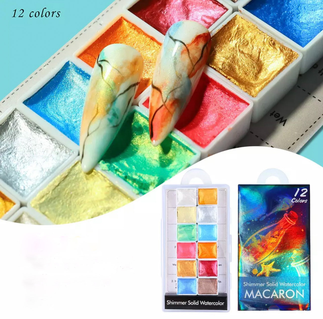 Shimmer Solid Watercolour - Macaron