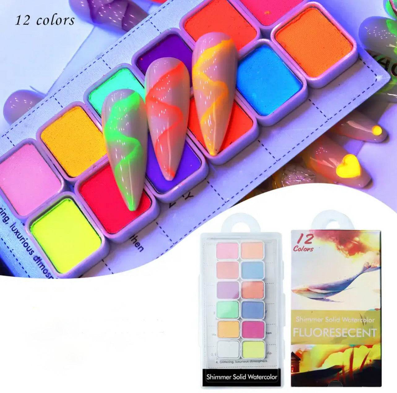 Shimmer Solid Watercolour - Fluorescent