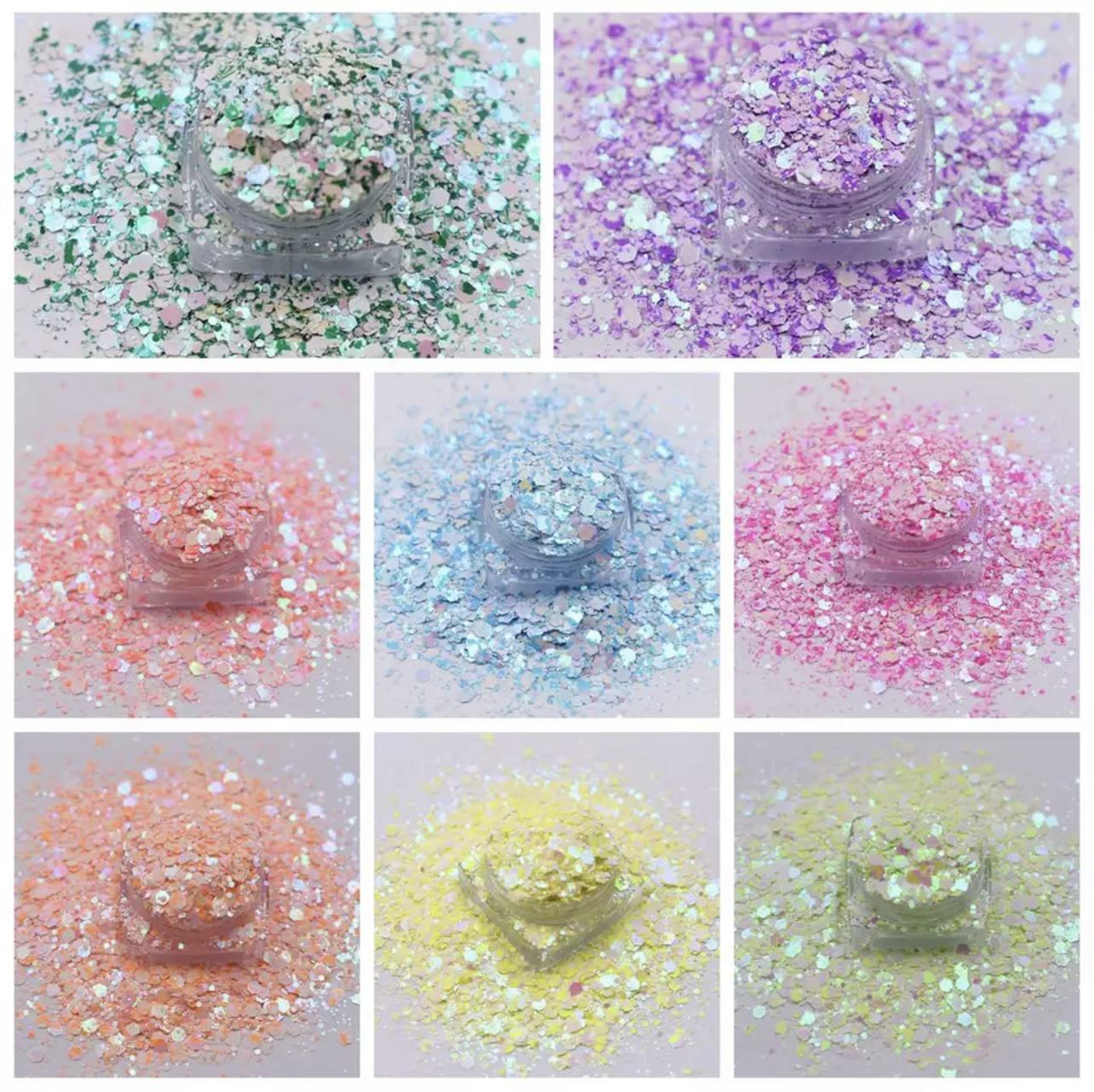 Big Glitter Sequins Powder - Yellow