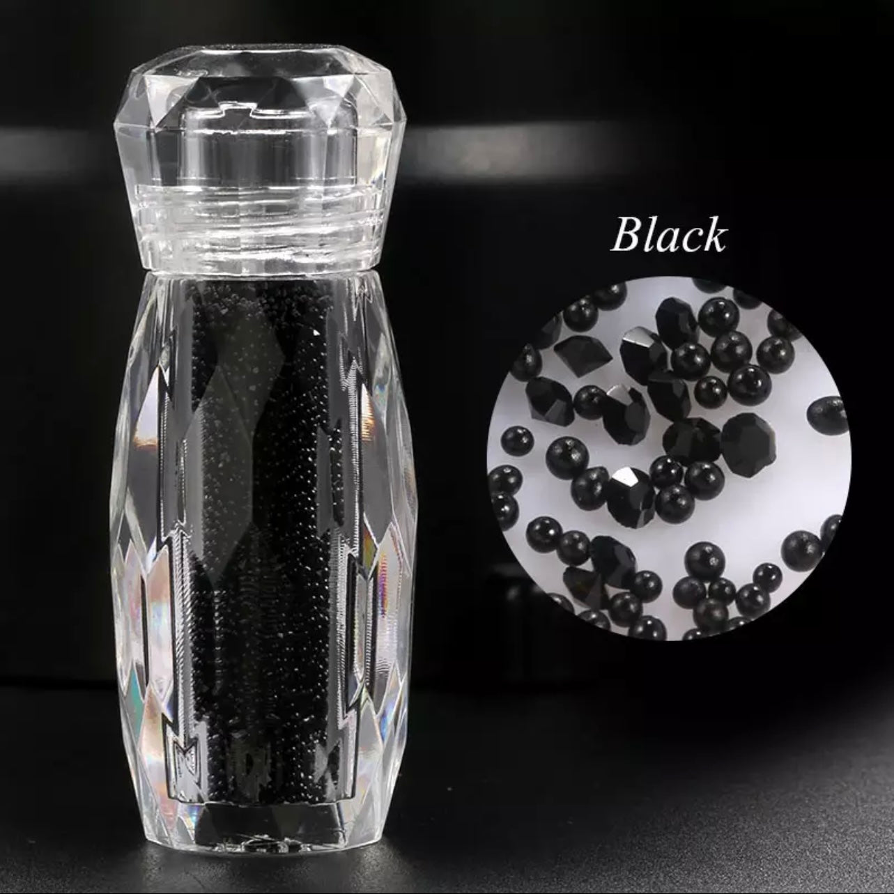 Micro Crystal Caviar Bead - Black