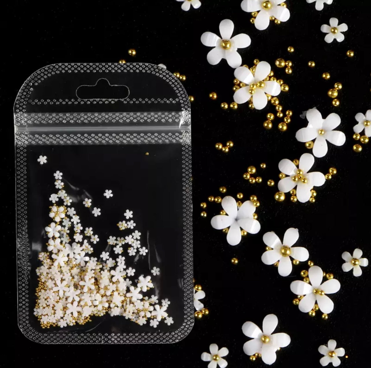 Flower with Caviar Beads Set