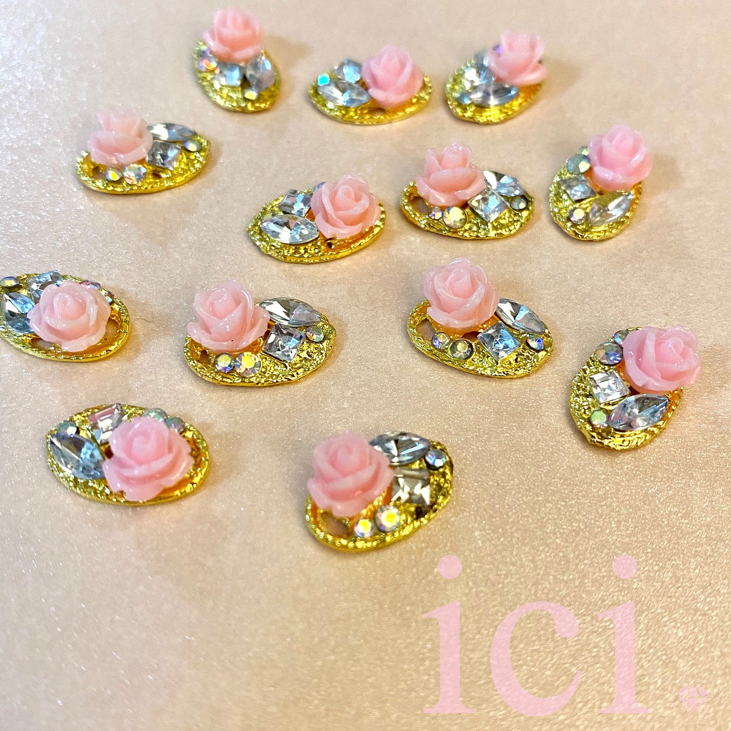 Pink Oval Stone Cluster