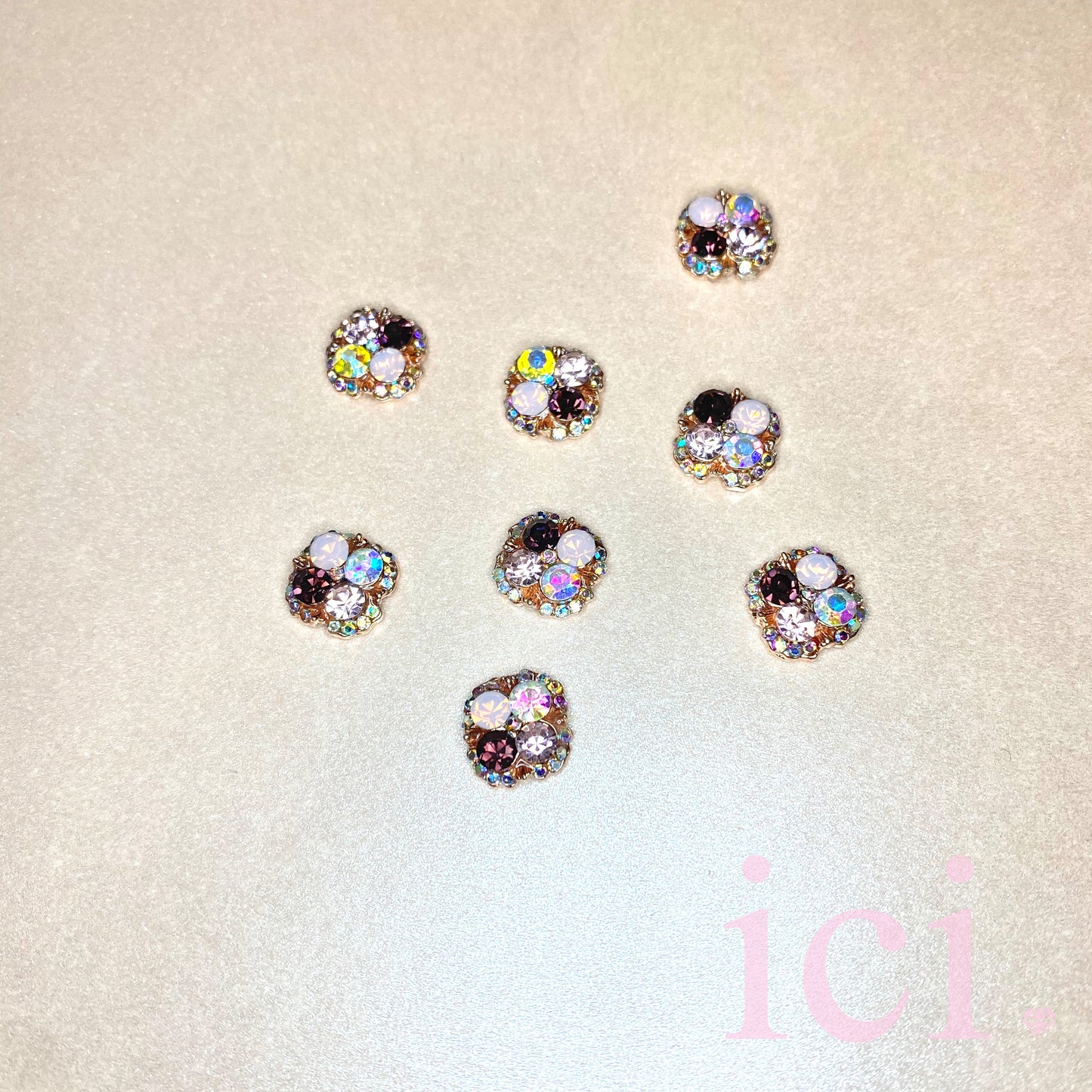 Square Pink Stoned Cluster