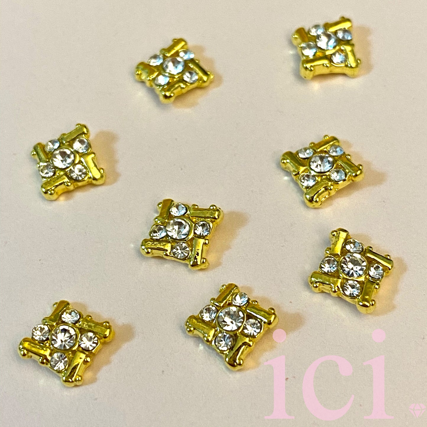 Square Pattern with Stone Charm