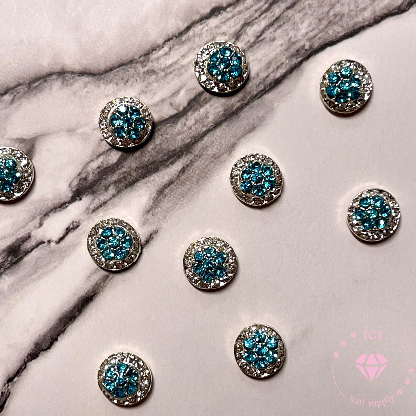 5 Stones Rotatable Charm - Blue
