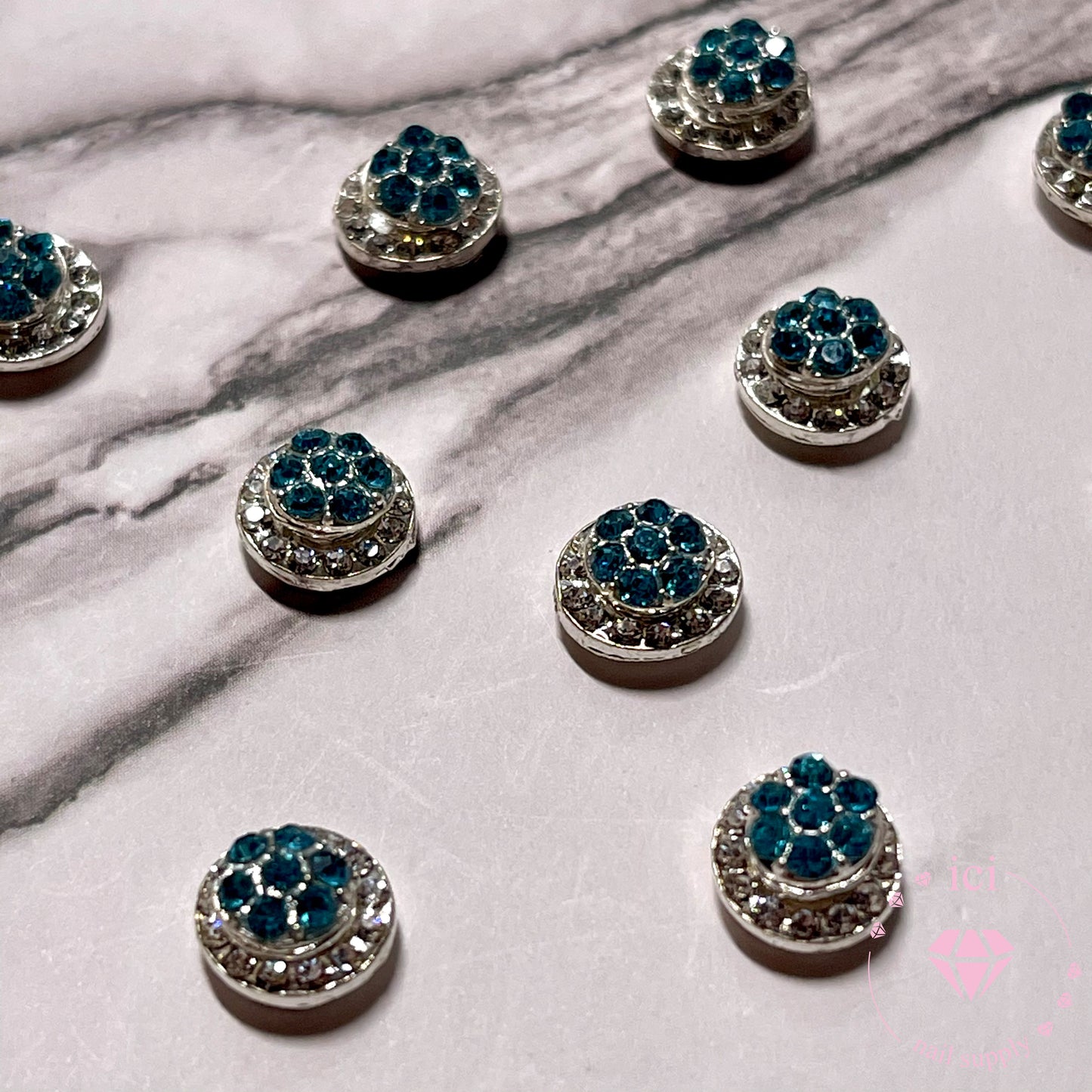 5 Stones Rotatable Charm - Blue
