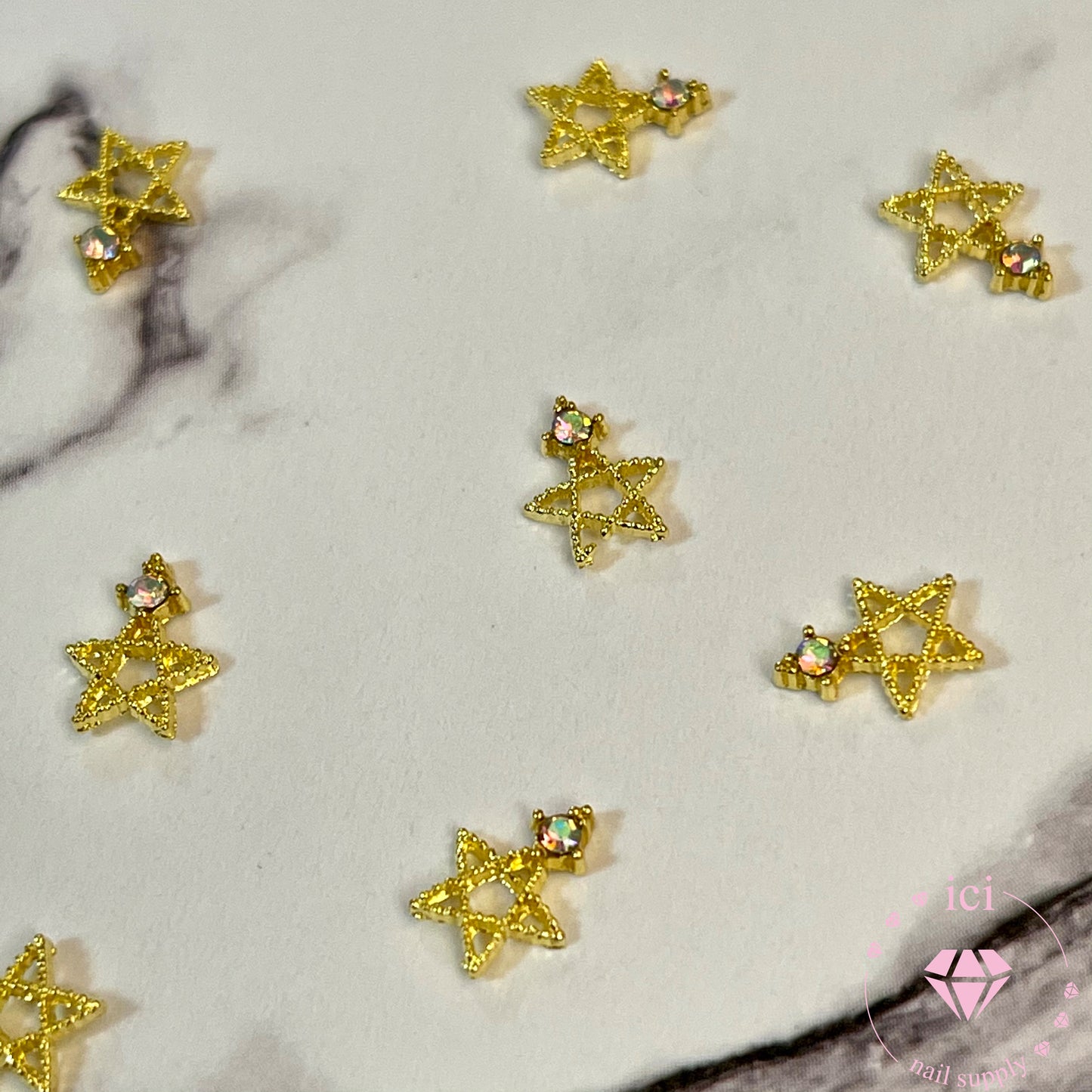 Gold Star with AB Crystal Stone