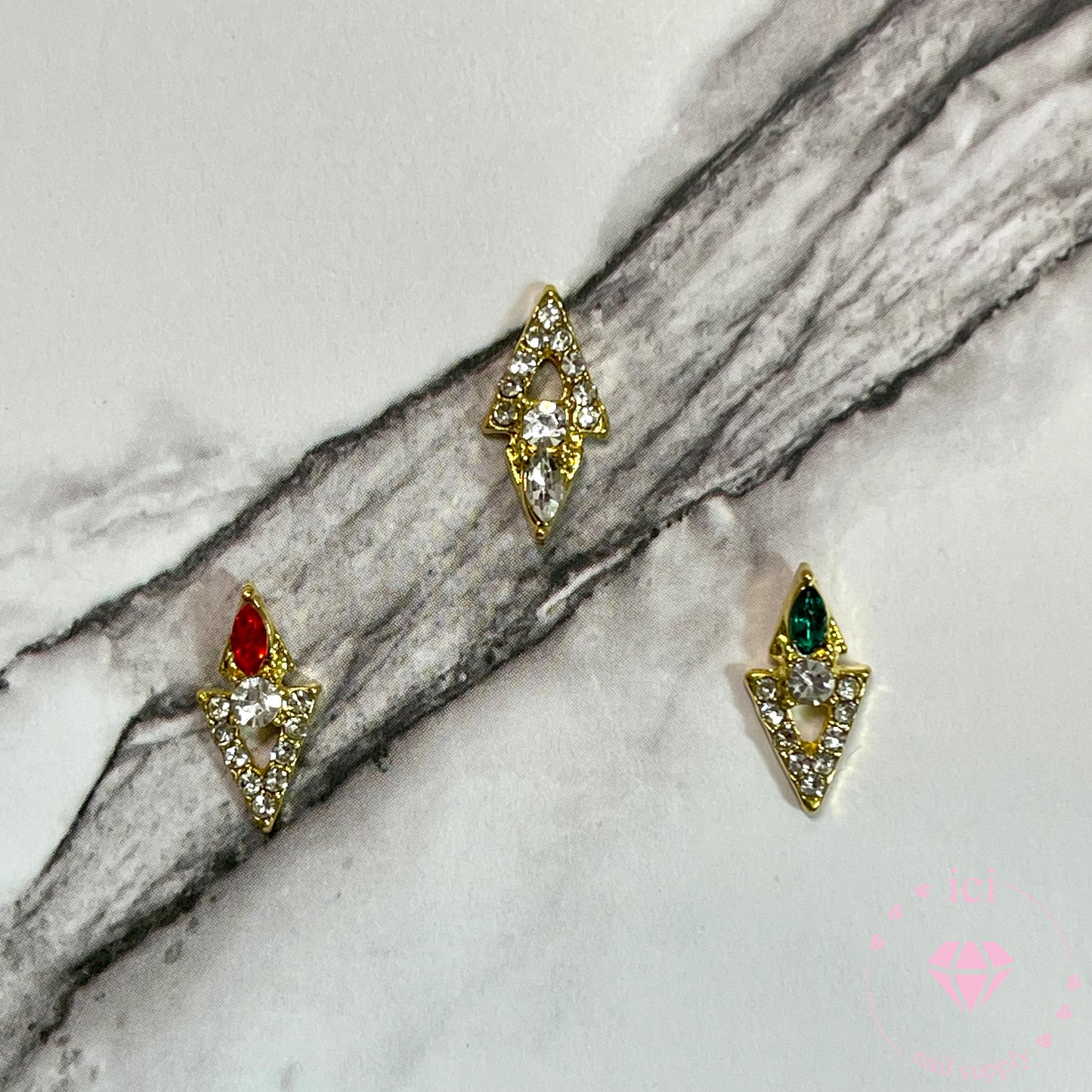 V Charm with Rhinestone