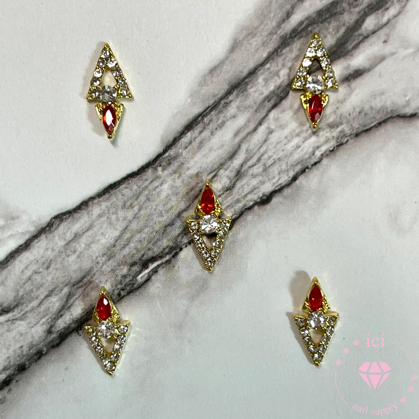 V Charm with Rhinestone