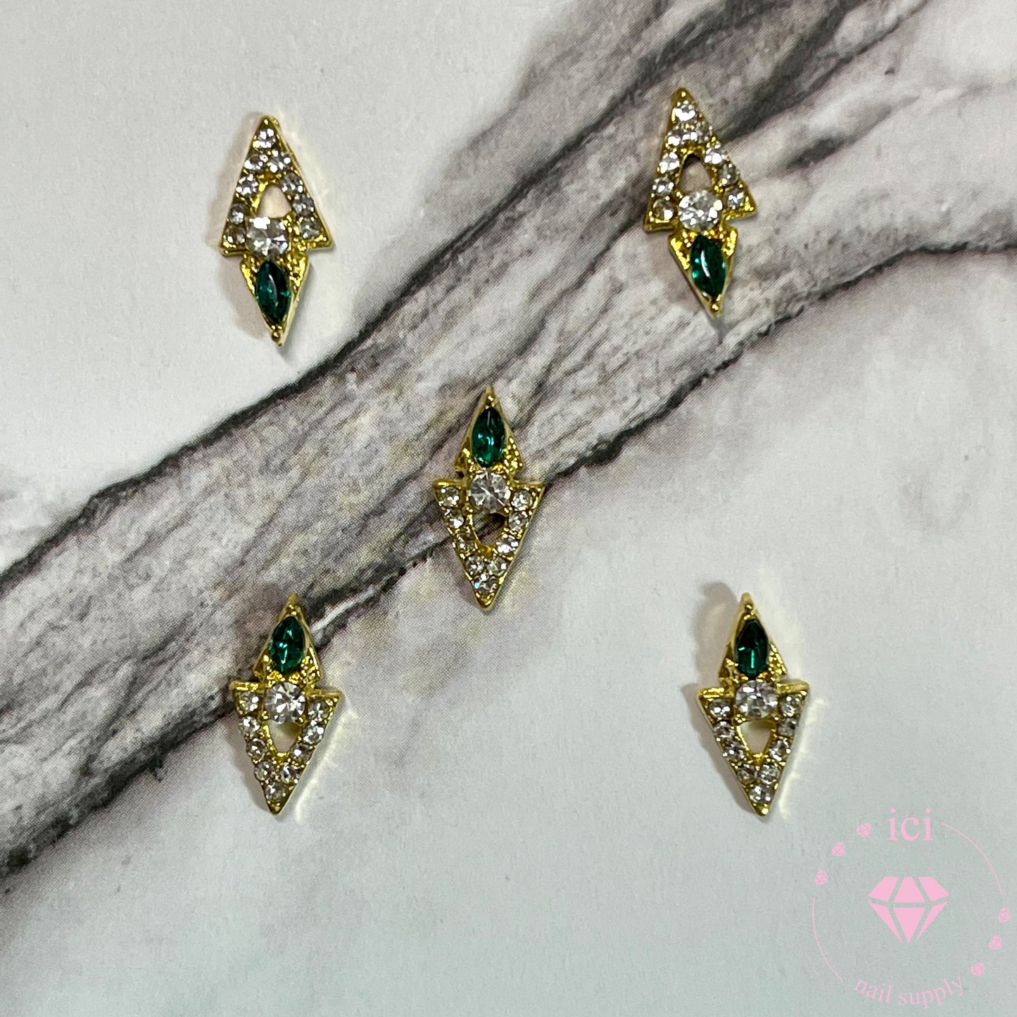 V Charm with Rhinestone