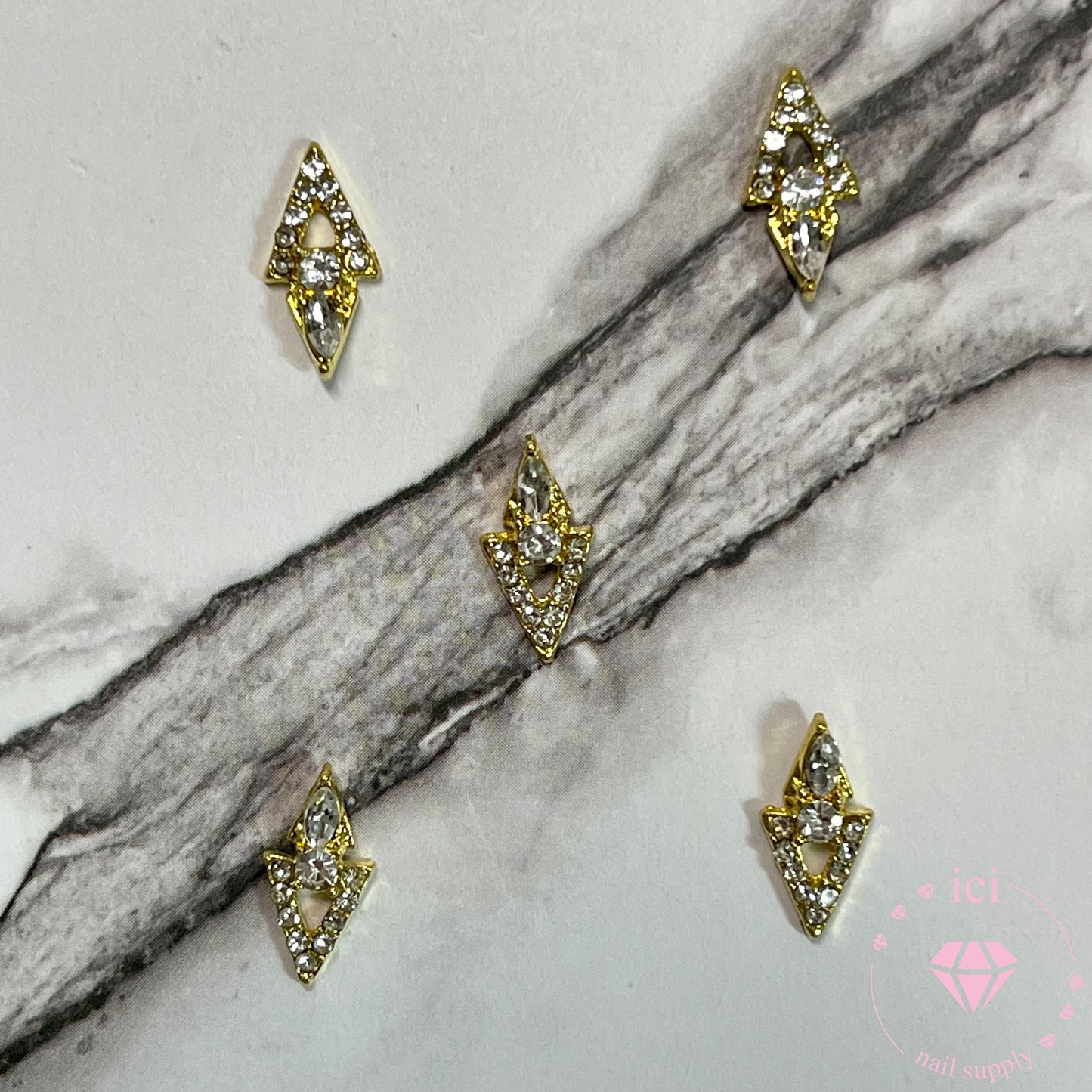 V Charm with Rhinestone