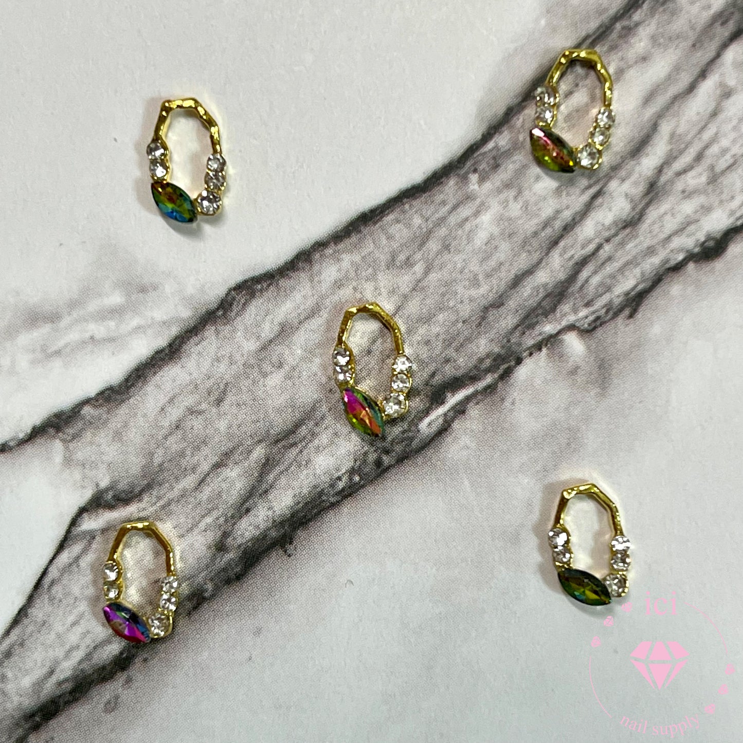 Gold Oval Frame with Rhinestone