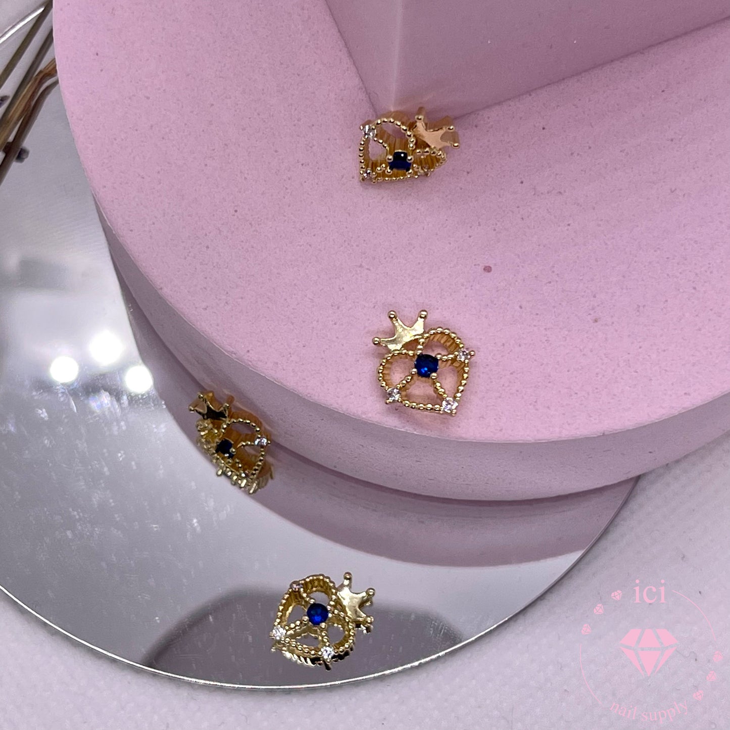 Heart with Crown - Blue