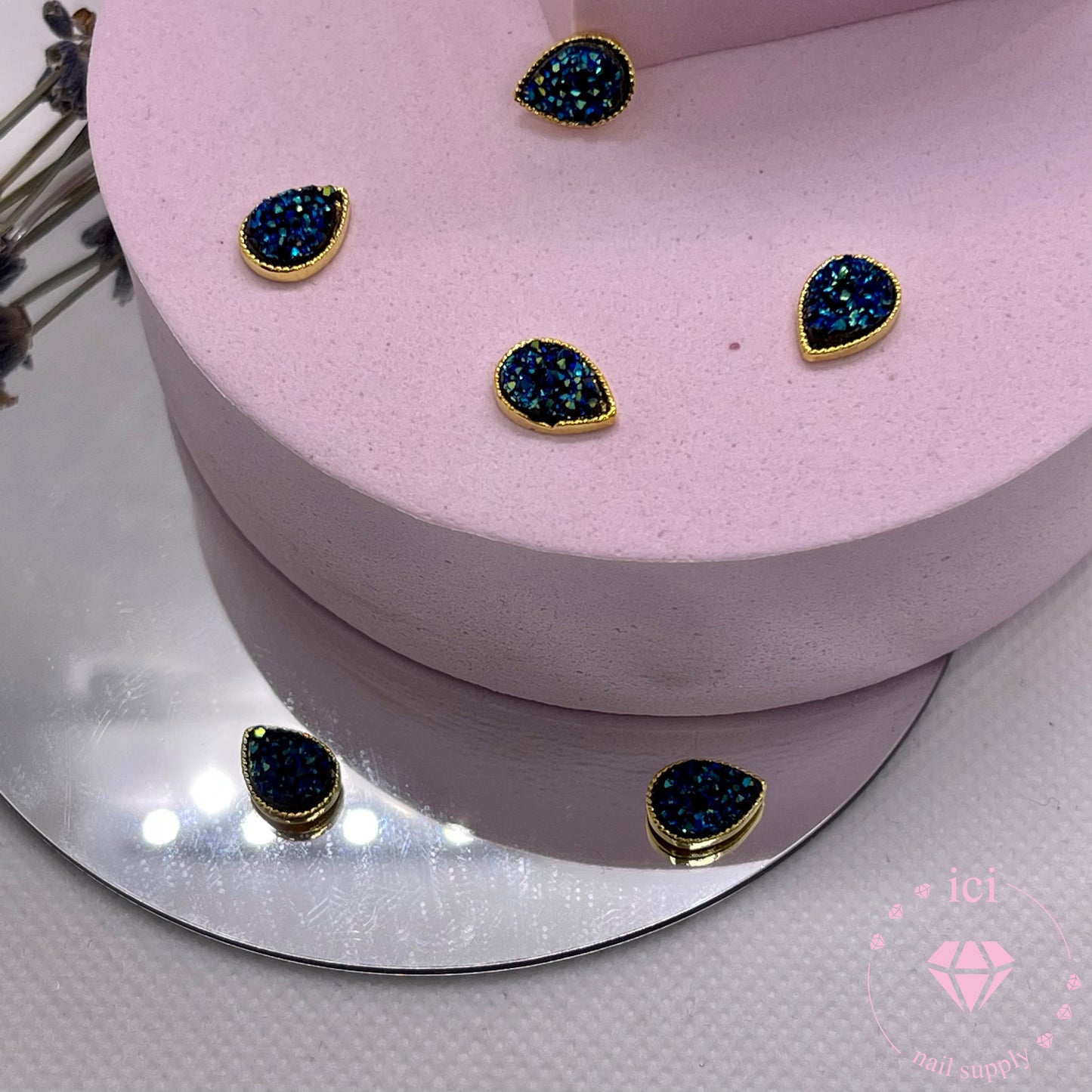 Textured Stone Teardrop - Blue