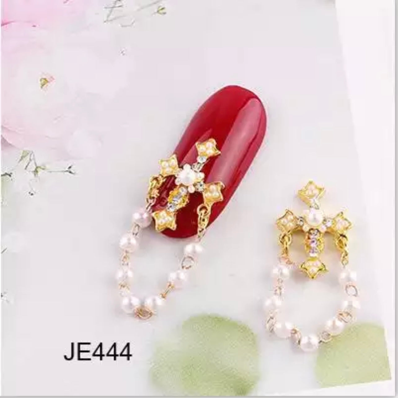 Gold Cross with Pearl Loop