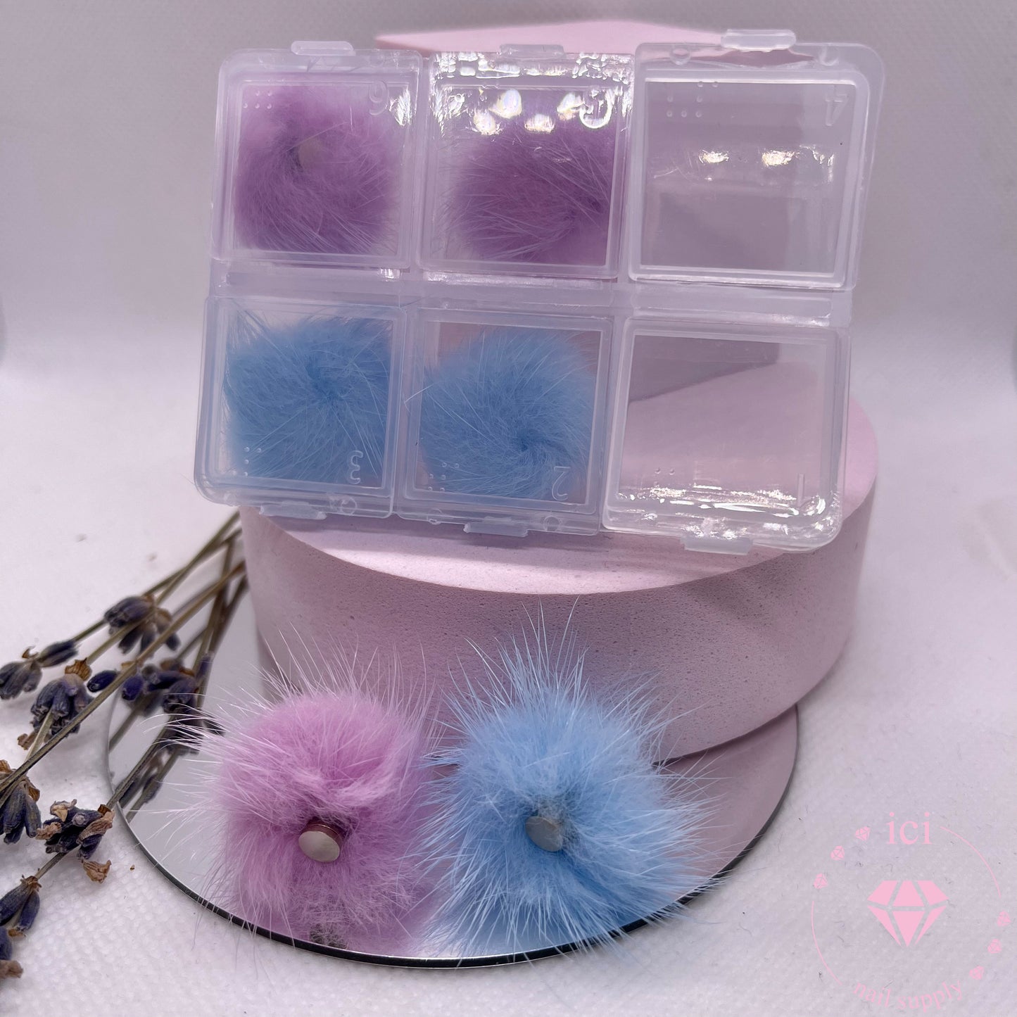 Pom Pom Set - Purple/Blue