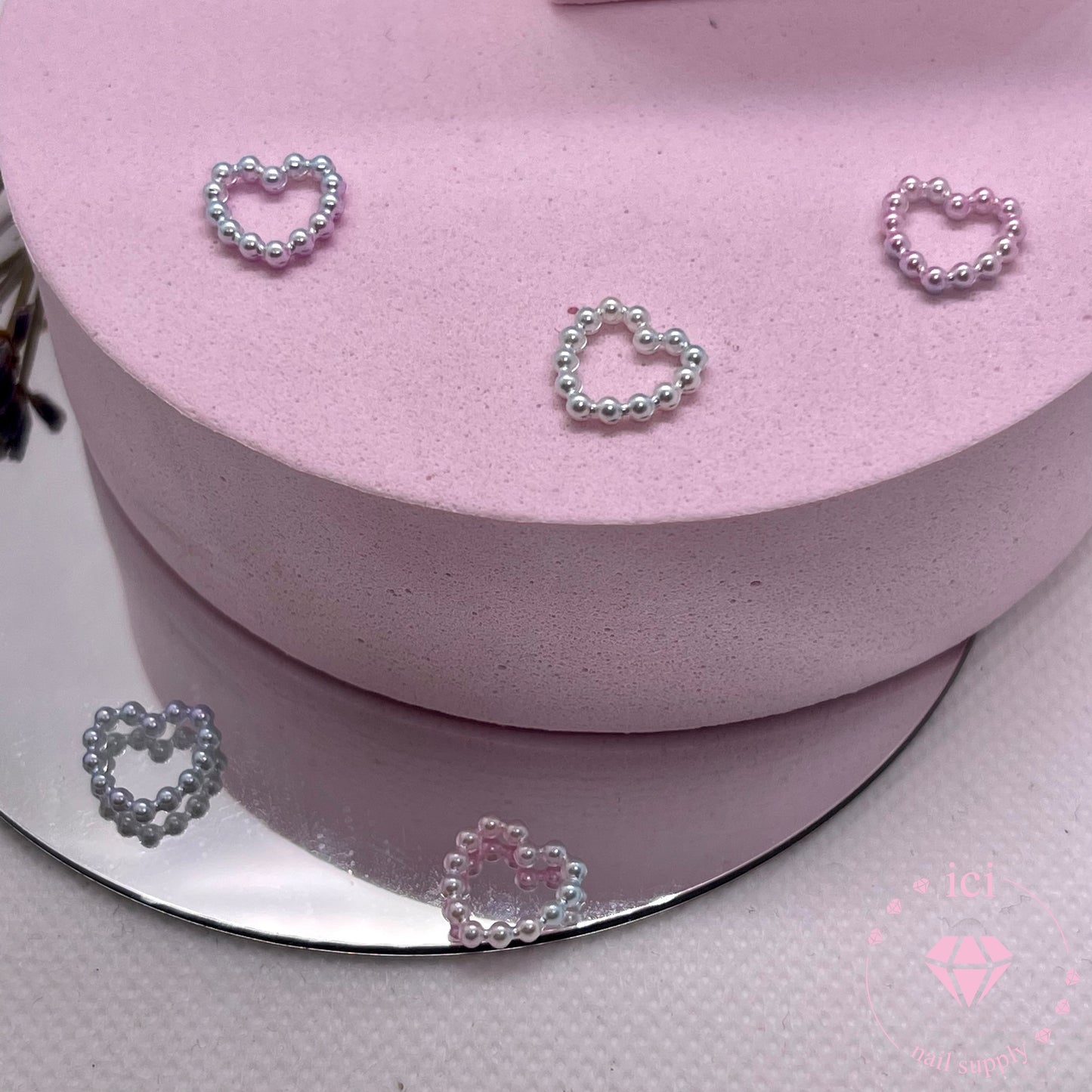 Pearl Hearts - Pastel White Mix