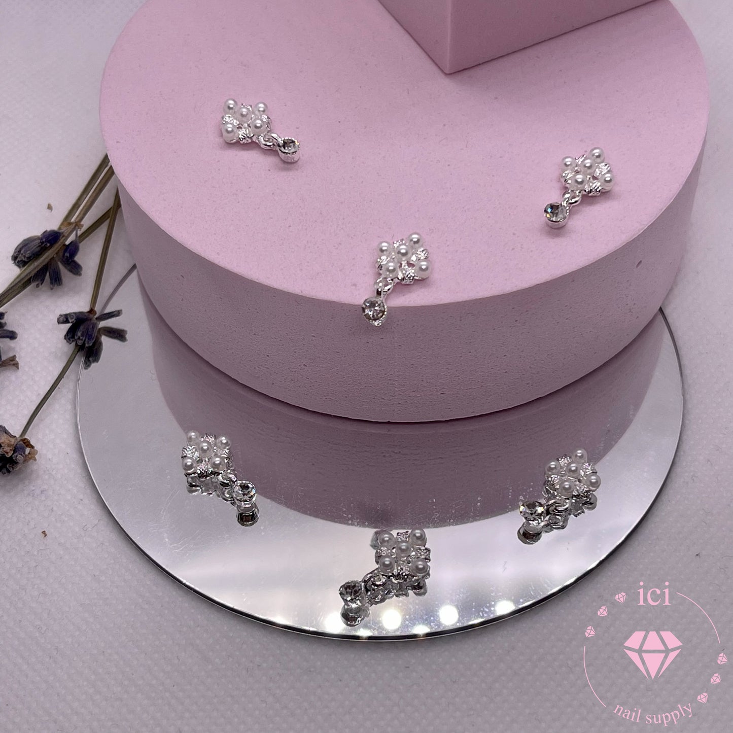 Pearl Circle with Rhinestone Dangle