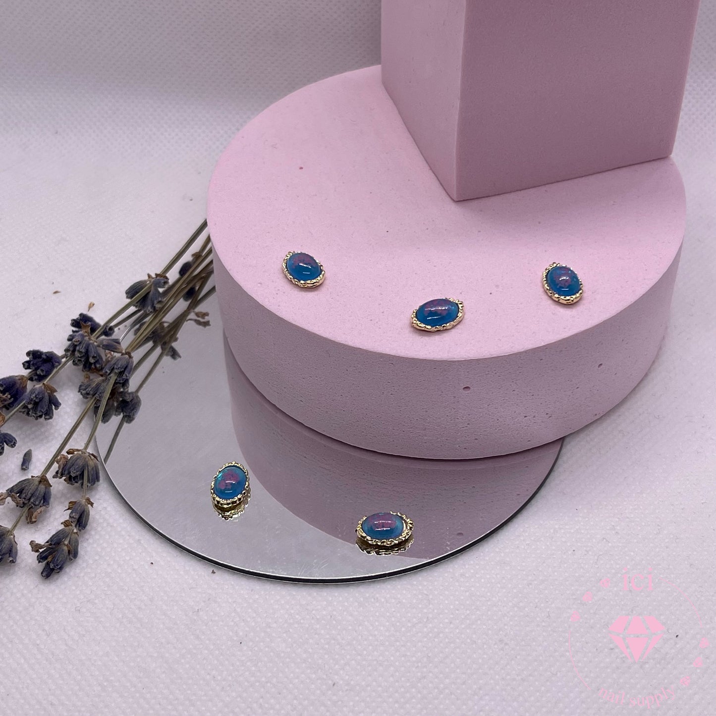 Oval with Gold Frame