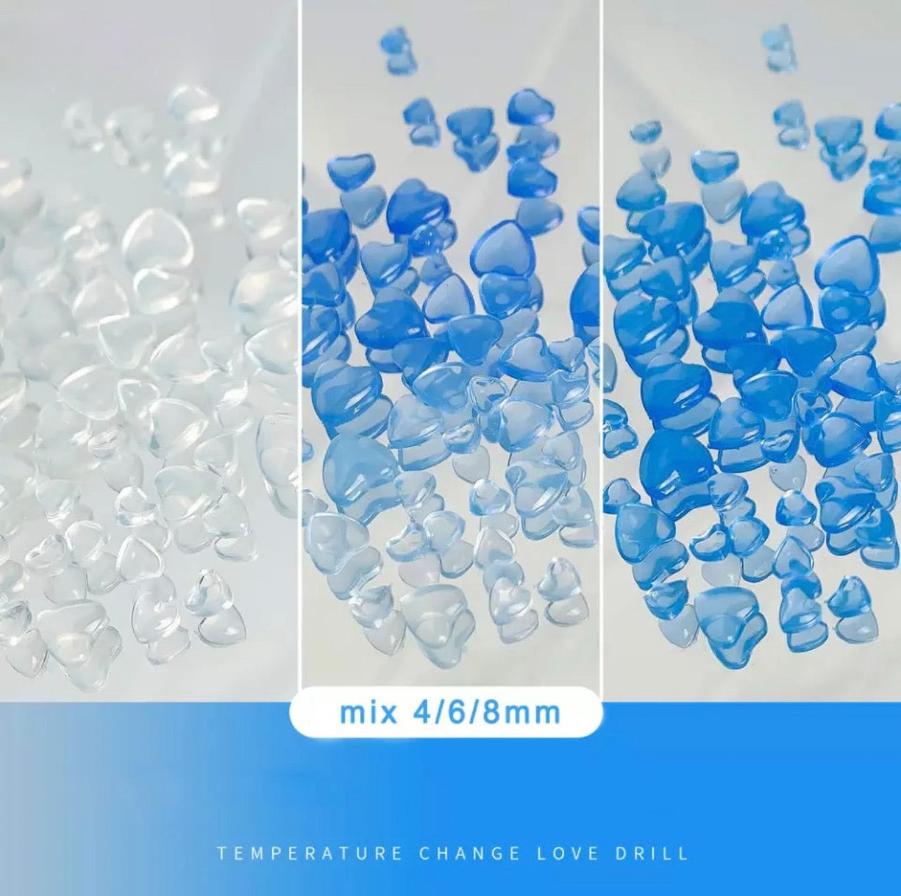 UV Colour Changing Heart - Blue