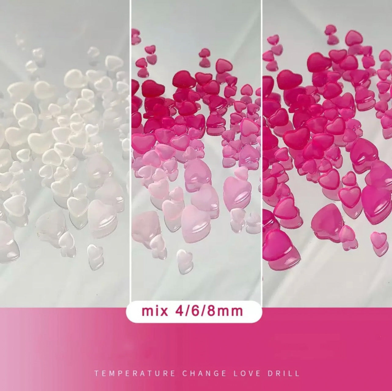 UV Colour Changing Heart - Pink