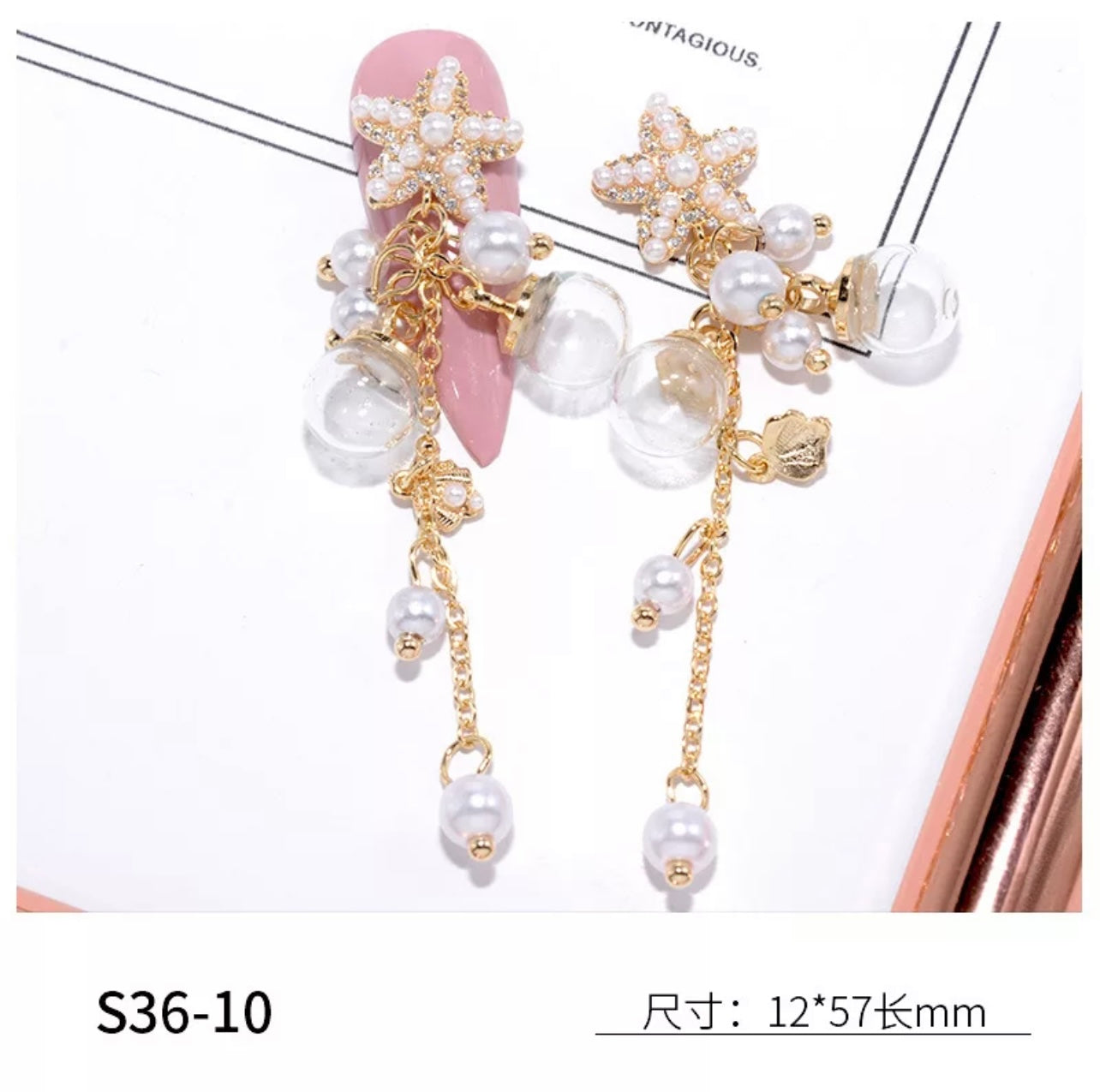 Starfish with Pearl and Bulbs Dangle