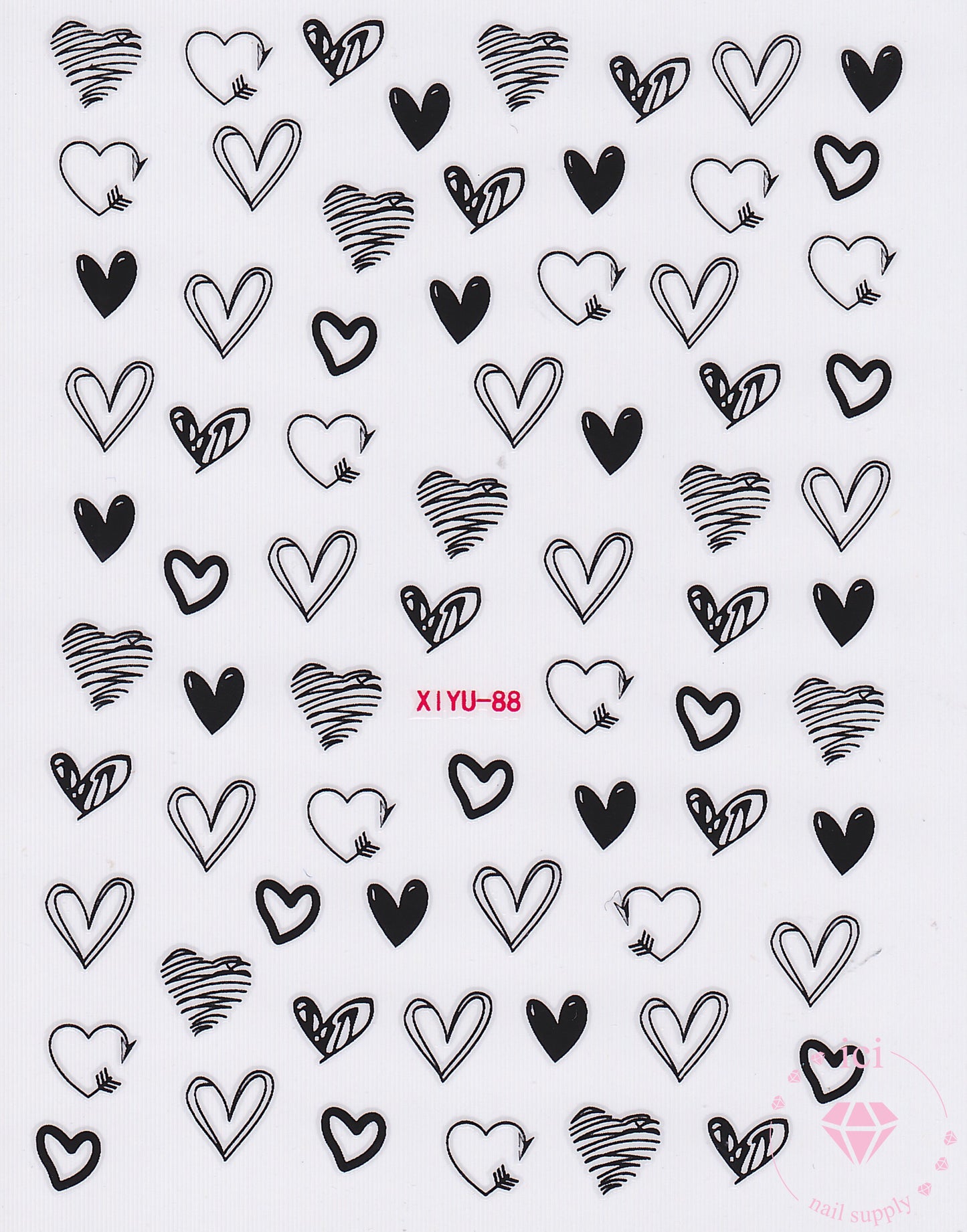 Assorted Black and White Hearts