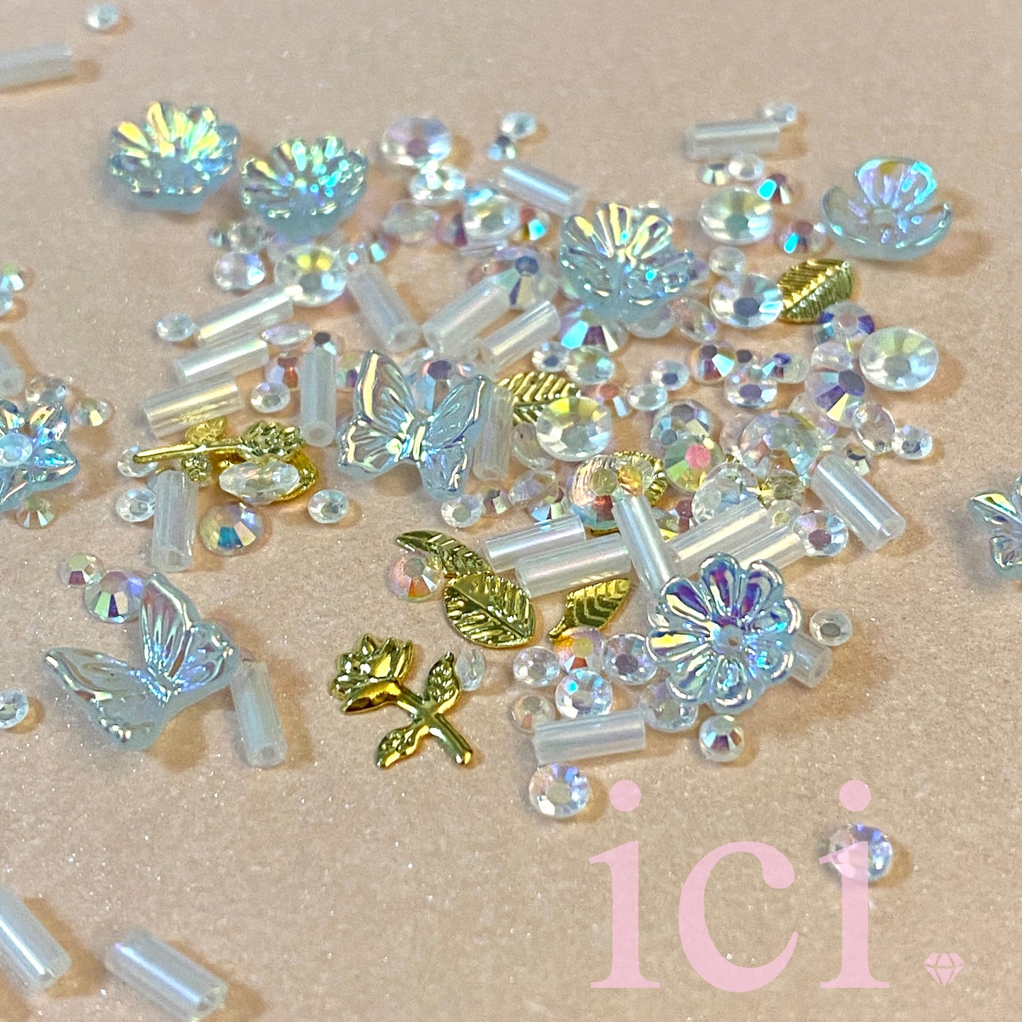 Flower & Butterflies set - Blue