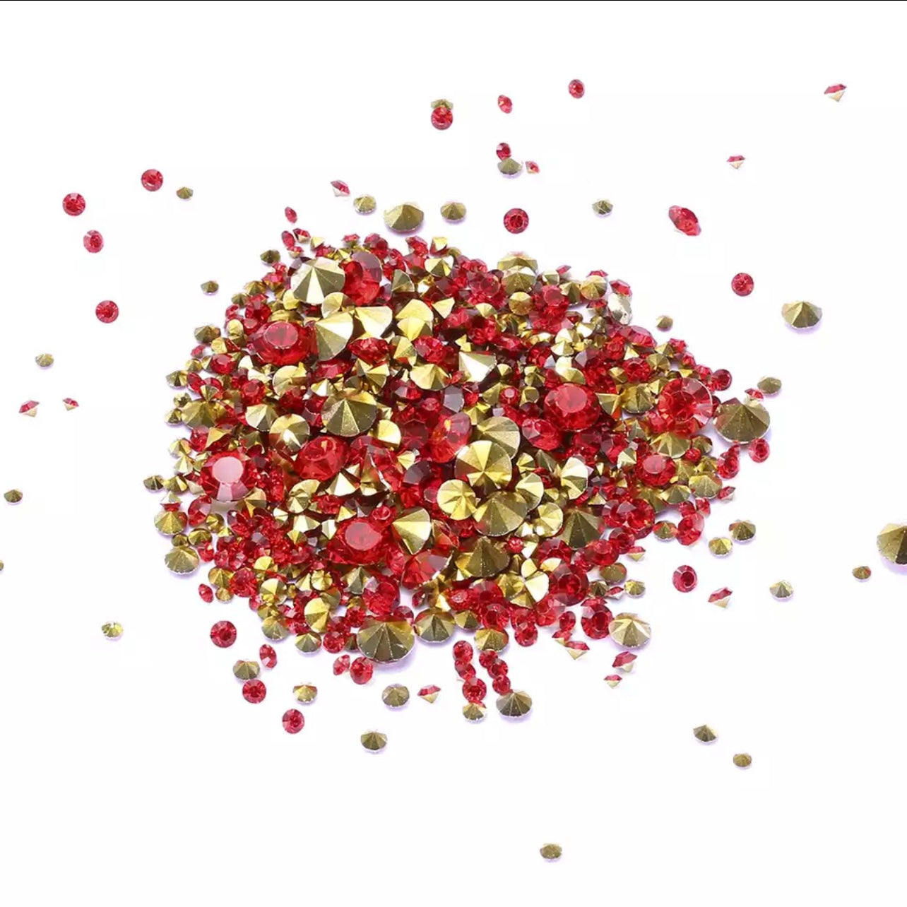 Pointback Rhinestone Mix - Red