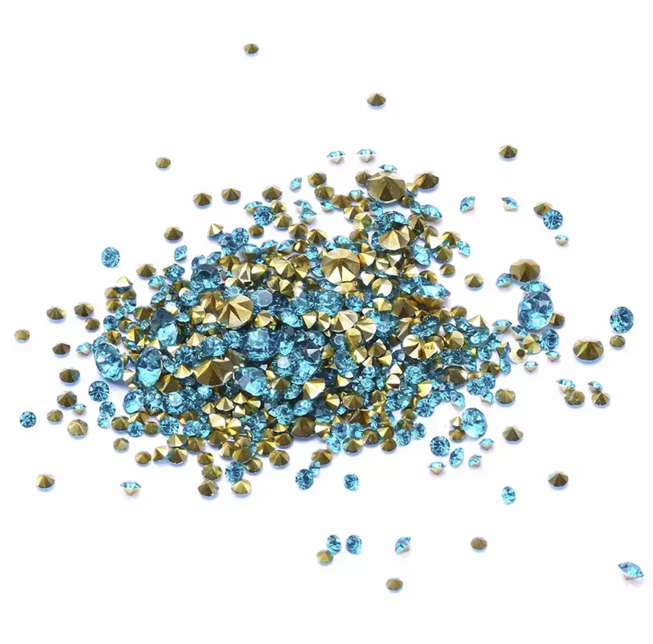 Pointback Rhinestone Mix - Light Aquamarine