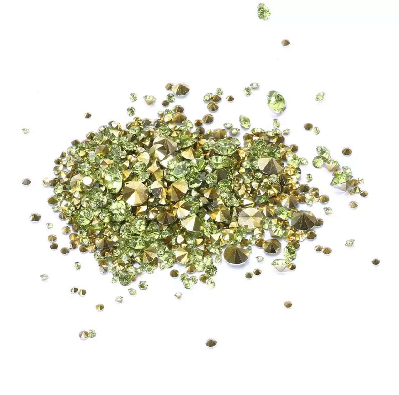 Pointback Rhinestone Mix - Light Green