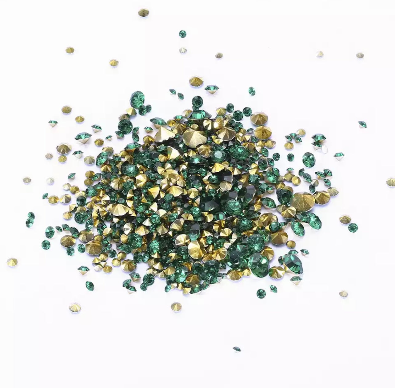Pointback Rhinestone Mix - Dark Green
